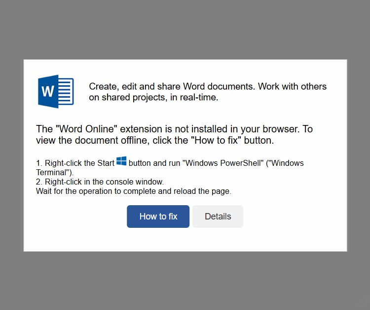 Υποδεικνύει πρόβλημα με την εγκατεστημένη επέκταση προγράμματος περιήγησης (Πηγή - Point Wild)